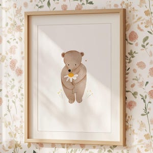 Poster/Kunstdruck /Kinderzimmer/nursery  - Bärchen mit Blume