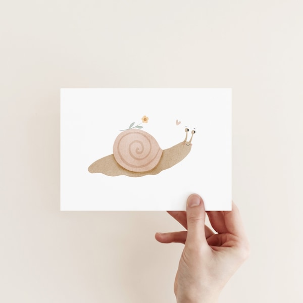 Karte/Postkarte - Kleine Schnecke