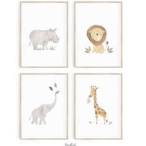Set of 4 art prints/posters - Safari