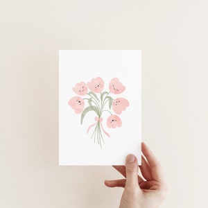 Karte/Postkarte/Valentinstag/Muttertag - lachender Blumenstrauß