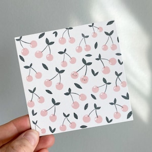 Karte/Postkarte quadratisch - Kirschen