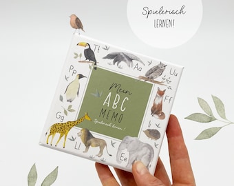 ABC cards/memo game/flashcards/ABC learning game/basic writing/print writing/alphabet - animal alphabet