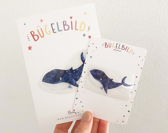 Mini iron-on transfers - whale