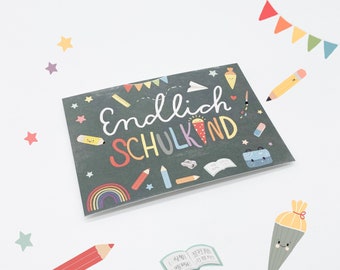 Card/Postcard/Greeting Card - School child at last