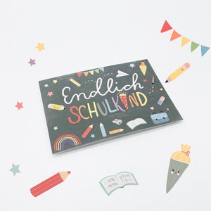 Carte/Carte postale/Carte de voeux - Enfin un écolier
