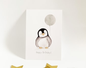 Carte/carte postale/carte de voeux - pingouin mignon