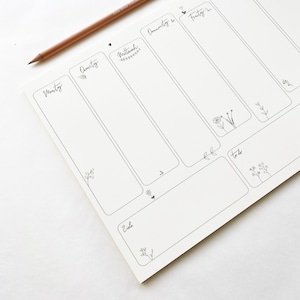 Weekly Planner / Notepad - Flowers