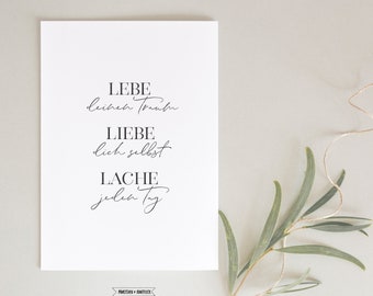 Kunstdruck/Poster - lebe, liebe, lache