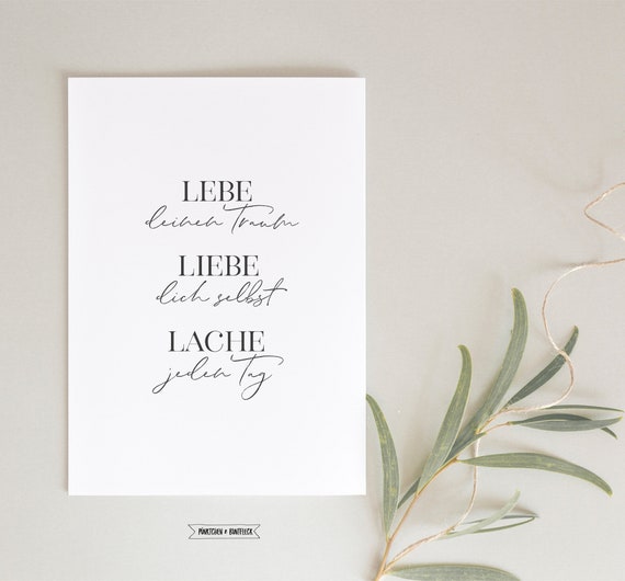 Kunstdruck/Poster lebe liebe lache Etsy
