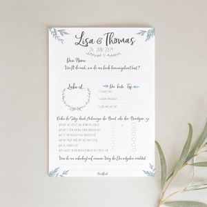 Gästebuch-Karten für die Hochzeit