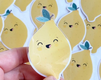 Sticker vinyl with transparent edge - lemon