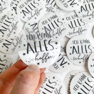 Je peux tout faire - autocollant en vinyle avec bordure transparente