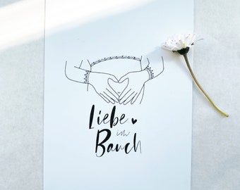 Karte/Postkarte - Liebe im Bauch