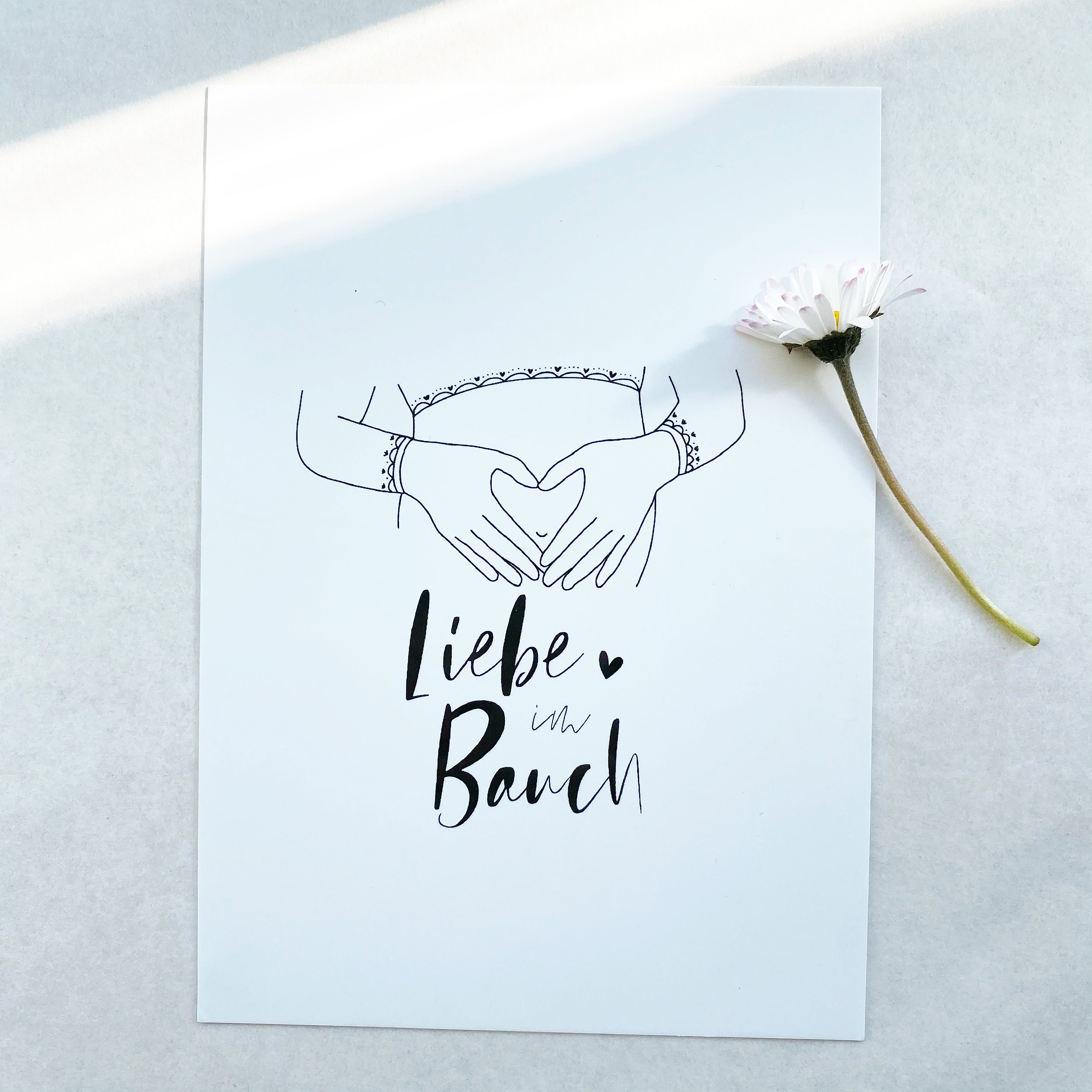 Karte/Postkarte Liebe im Bauch Etsy