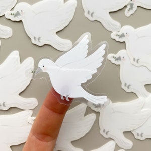 Sticker Vinyl with transparent border - Peace Dove
