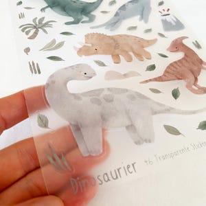 Hoja de pegatinas vinilo / hoja de pegatinas / vinilo transparente - lindos dinosaurios