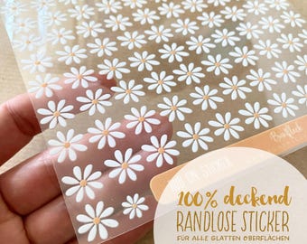 Pegatinas sin bordes / Adhesivos para frotar / Para todo tipo de superficies lisas / Para botellas de agua/fiambreras/bicicletas / Resistentes / Para uso en interiores y exteriores - Margaritas