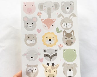 Stickers - super cute animal heads