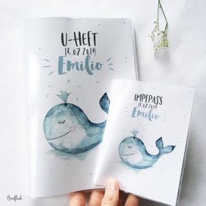 Funda para cuadernillo en U y funda para certificado de vacunación - Little Whale