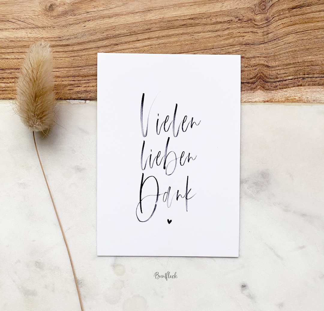 Karte/Postkarte Mini - Vielen lieben Dank in DIN A7 - Etsy.de