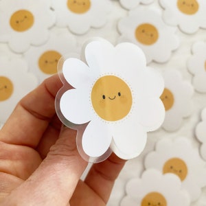 Autocollant en vinyle avec bordure transparente - Sweet Daisy