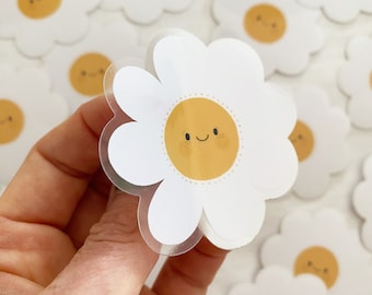 Sticker vinyl with transparent border - Sweet daisy