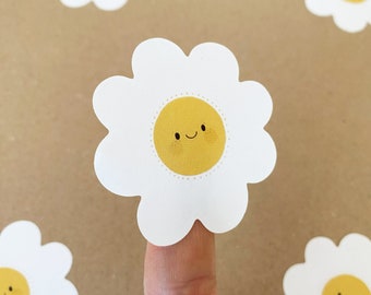 Labels/Stickers - Daisy with face