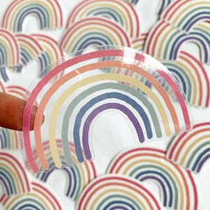 Sticker vinyl with transparent border - rainbow colorful