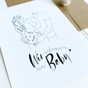 Kaart/ansichtkaart - We krijgen een baby