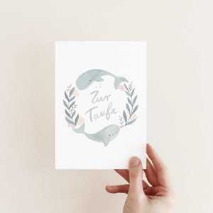 Carte/carte postale/carte de voeux/baptême - baleines