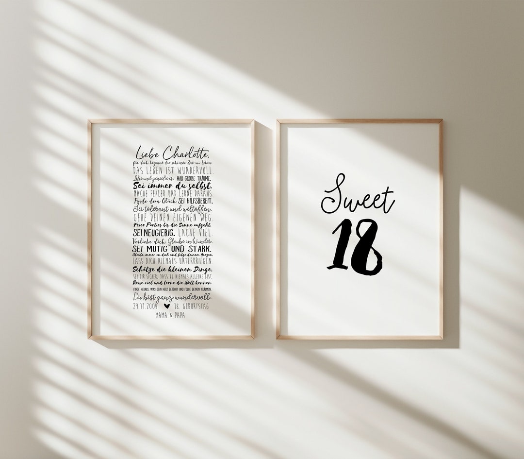 Kunstdruck/Poster - Dein 18. Geburtstag - Etsy.de