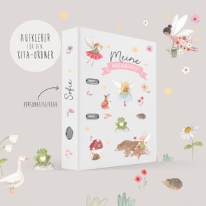 Adesivi per la cartella dell'asilo nido / cartella dell'asilo nido + inserto - Fata