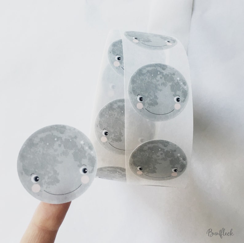 Stickers / labels / 10 pieces small moon image 2