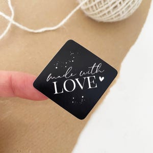 Aufkleber/Etiketten - made with love in schwarz