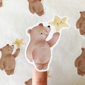 Adesivi/etichette - orso con stella