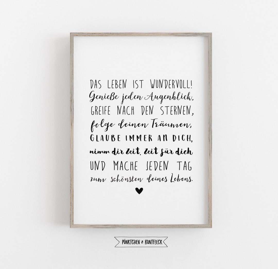 KunstdruckDas Leben ist wundervoll Etsy.de