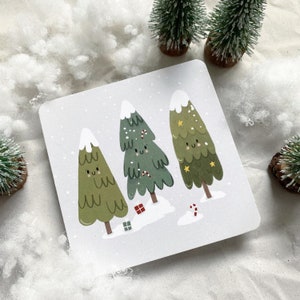 Karte/Postkarte quadtratisch - Weihnachtsbäumchen