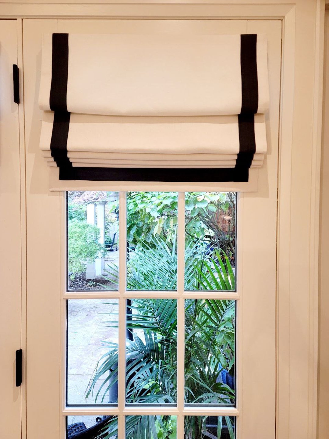 Trim Roman Shade Doors Roman Shades French Door Shade Warm Gray Custom