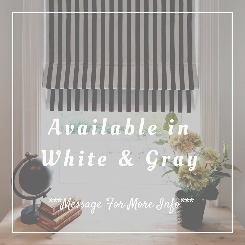 Roman Shade Striped Black and White Cotton Custom Etsy