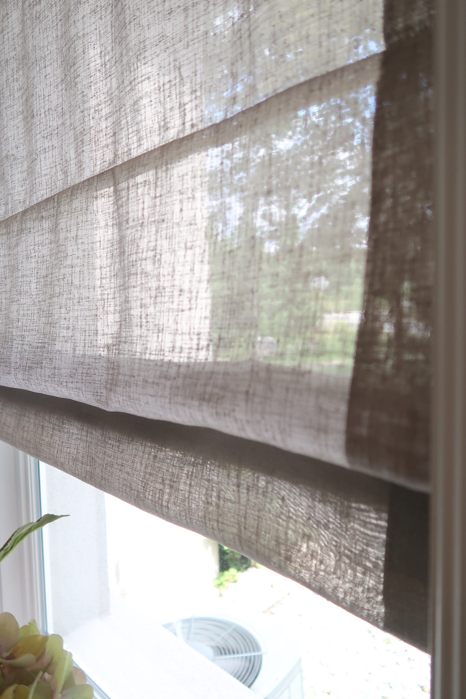 Buy Linen Roman Shade Gray Privacy Sheer Roman Shades Online in India ...