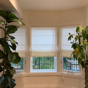 Roman Shades | Linen Cotton Blend | Blinds | Modern | Neutral | Solid | Blackout | Light Filtering | Custom Size | Handmade | Curtains