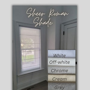 Roman Shade | Sheer Roman Shade  | white| Sheer | Roman Shades | Soft Faux Linen | Light Filtering | Window Blinds | Custom Fit