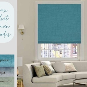 Velvet Roman Shades  | Roman Shade | Contemporary | Universal | Solid | Blackout | Light Filtering | Custom Fit | Handmade | Curtains |