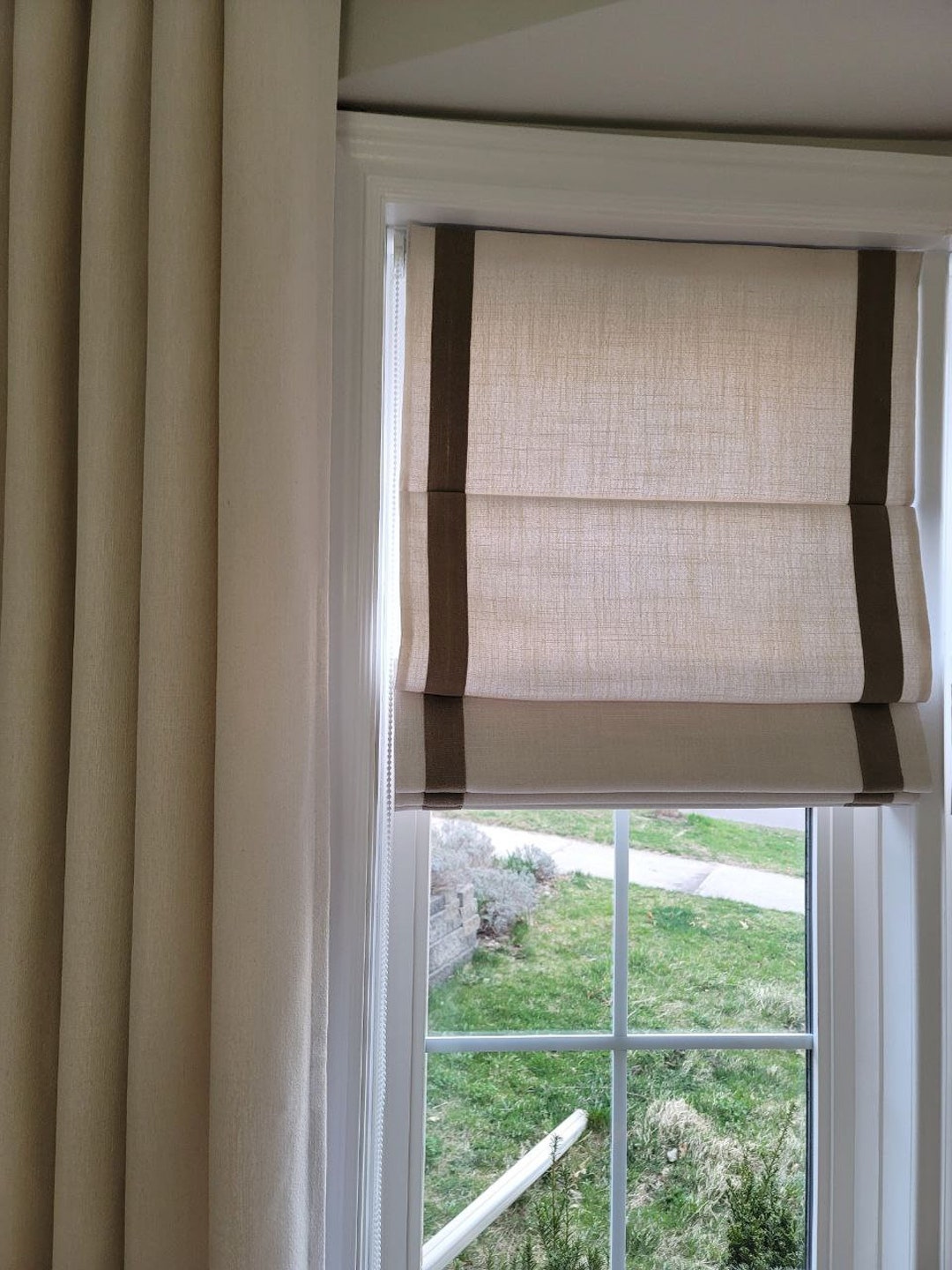Trim Roman Shades Custom Roman Shade Cotton Roman Shade Blackout Blinds ...