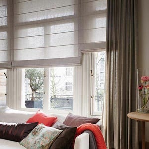 Custom Roman Shades | Light Shades | Sheers | Roman Shades | Soft Faux Linen | Light Filtering | Window Blinds | Custom Fit | Made to Order