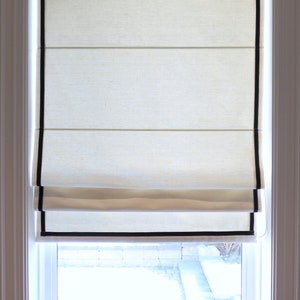 Roman Shade | Window Blind | Curtains | White | Natural | Custom | Blackout Lining | Light Filtering | Color Available | Exclusive