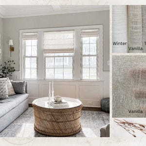 Custom Roman Shades | Light Shades | Sheers | Roman Shades | Soft Faux Linen | Light Filtering | Window Blinds | Custom Fit | Made to Order