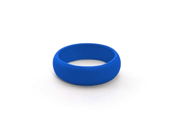 Blå silikonvigselring: Flexibelt sportband - AERA Rings