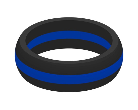 Rubber wedding bands thin blue line discount