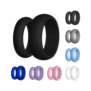 Silicone Wedding Ring Top Rated Rubber Ring Band Hypoallergenic Athletic Mens Womens Excercise ActiveWear Band by Aera - FREE SHIPPING